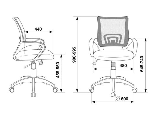 Кресло Бюрократ CH-695N/BLACK спинка сетка черный TW-01 сиденье черный TW-11